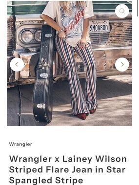 Wrangler x Lainey Wilson Striped Flare Jean in Star Spangled Stripe